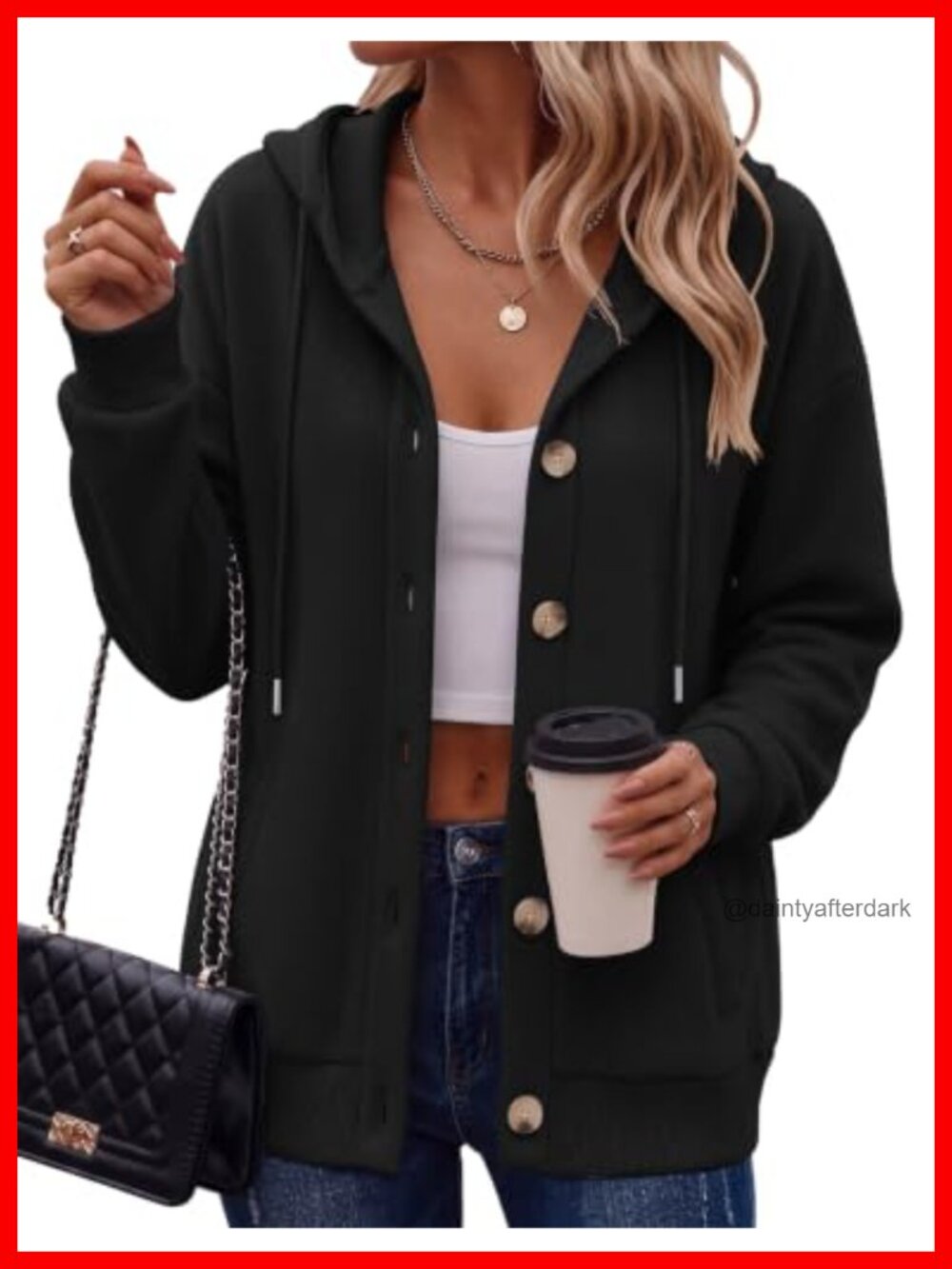 Zeagoo Women's Button Front Hooded Sweatshirt Oversized Fleece Hoodie with